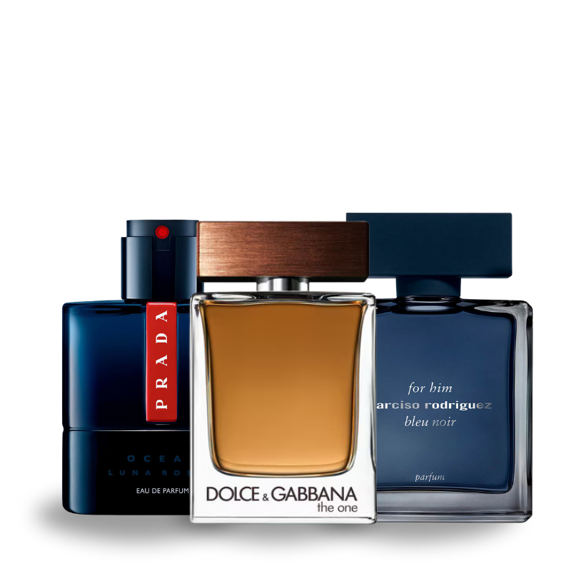 Combo de 3 Perfumes Prada Luna, Dolce Gabanna The One e Narciso Rodriguez Bleu Noir 100ml