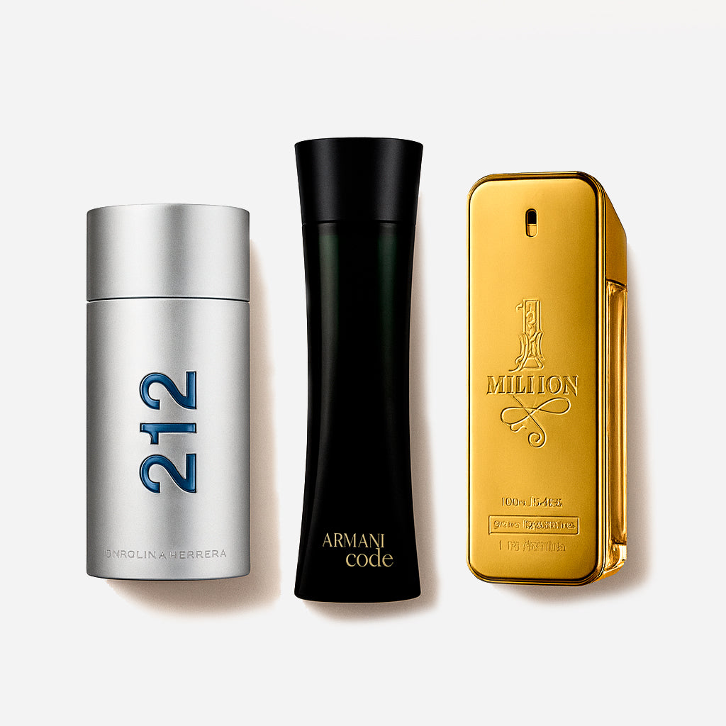 Combo de 3 perfumes 212 Men NYC, Paco Rabanne One Milion, Armani Code Homme 100ml